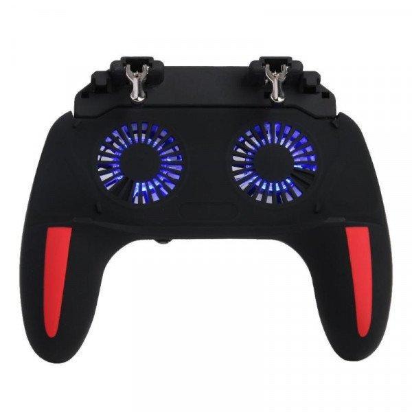 Pro Gaming Gamepad with Dual Cooling Fan and Trigger Clip - Enhance Mobile Gaming Experience H10 for Universal Cell Phone And Bluetooth Device - Black