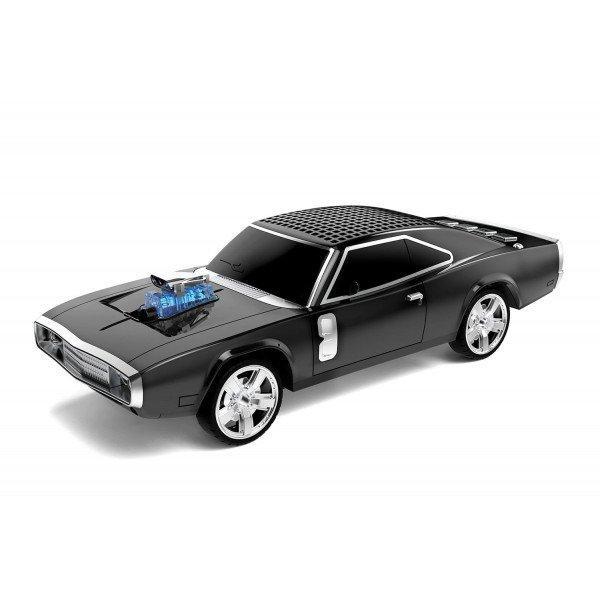 Retro Ride Bluetooth Speaker: Super Charge Car Design, FM Radio, USB/SD/AUX KIWS-1968 for Universal Cell Phone And Bluetooth Device - Black