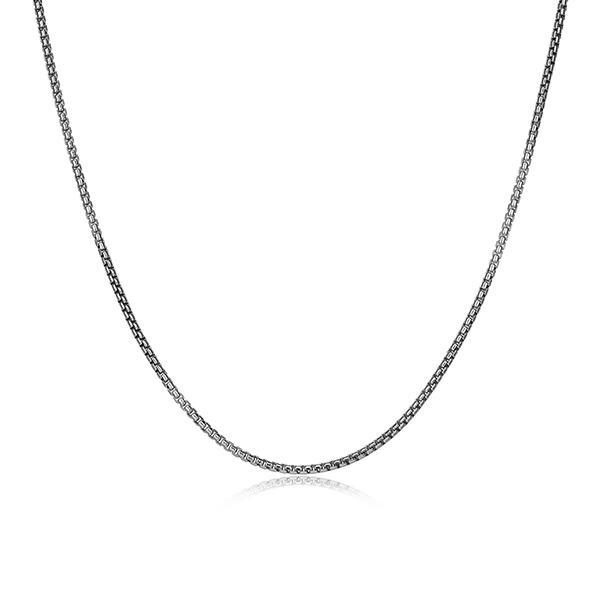 Sterling silver CJ Ethos ITALIAN CHAIN rhodium plated 040 round box chain - 24"
