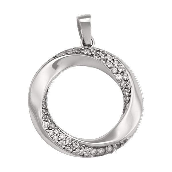10K White Gold CZ Fashion Pendant - 10KW