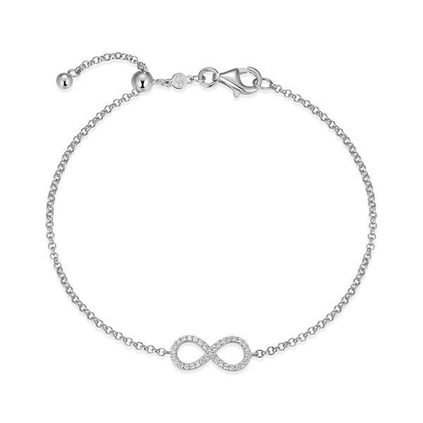 CJ Monte sterling silver lab-created diamond infinity adjustable bracelet