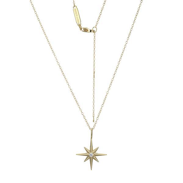 CJ Monte sterling silver labcreated diamondhigh polished north star necklace
