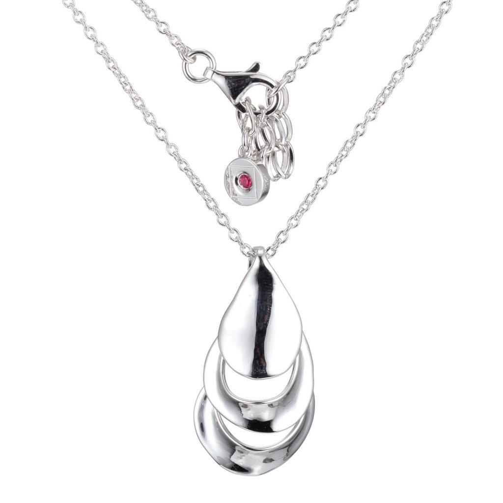 NR0LAYE-W Tranquility Triple Layer Pendant Necklace