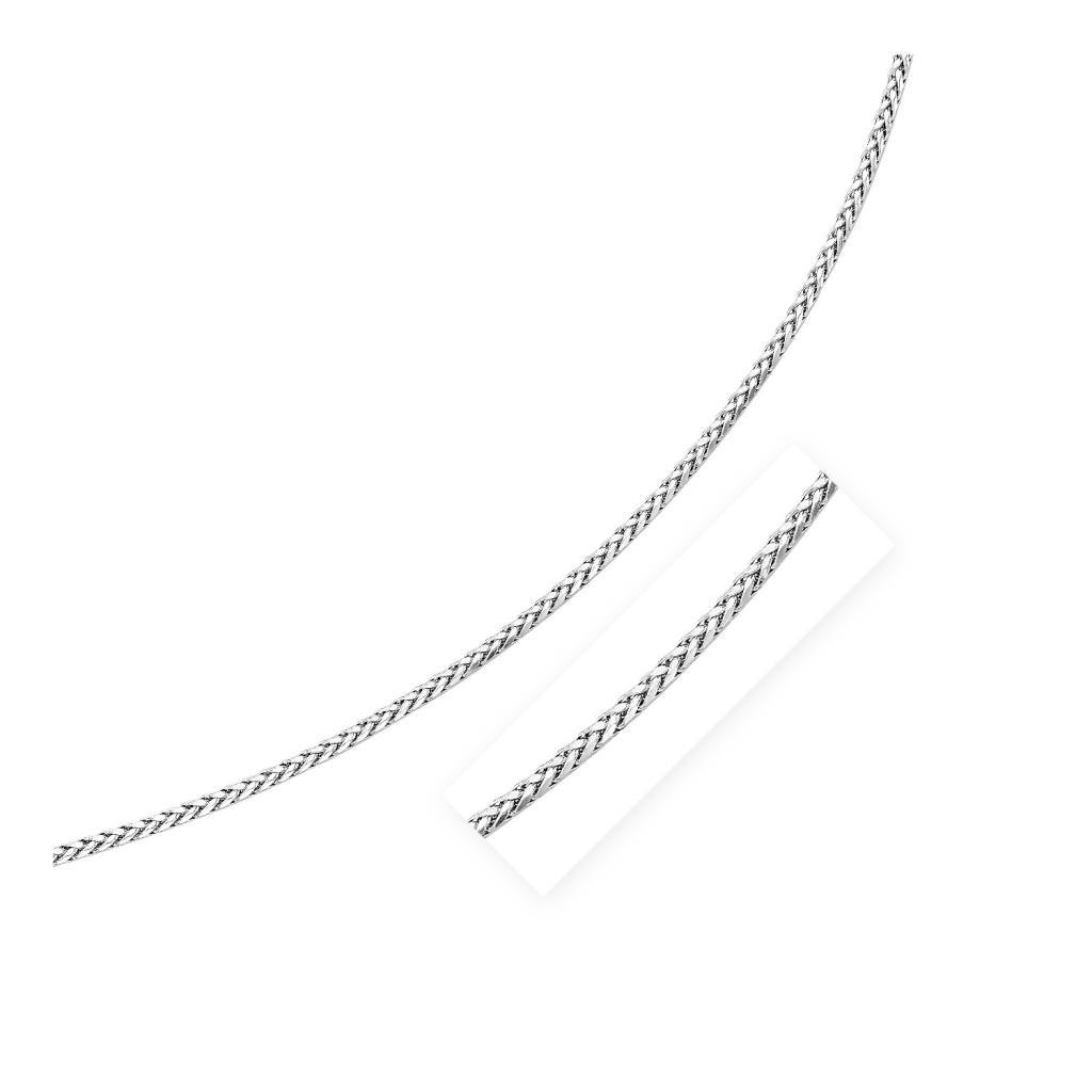 Sterling Silver Rhodium Plated Wheat Chain (3.20 mm) -18"