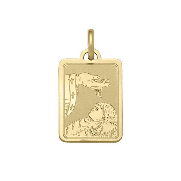14K Gold Baptism Pendant - 2.4 gm - 14KY