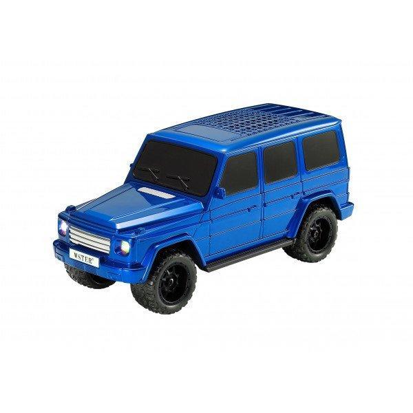 SUV Shaped Compact Rugged Off-Road Vehicle Design Bluetooth Wireless Speaker with LED Lights KIWS591 for Universal Cell Phone And Bluetooth Device - Blue