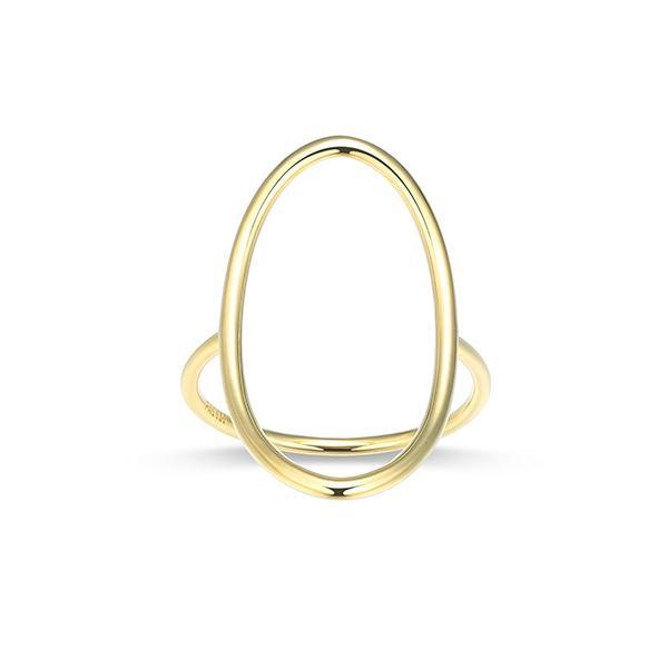 R34ATSXA0-Y-8 Sterling Silver Oval Open Frame Ring Size 8