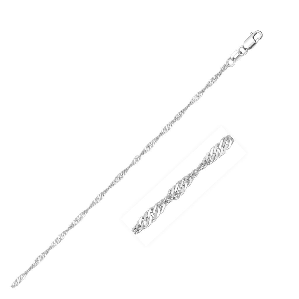 14k White Gold Singapore Chain (1.30 mm) - 16"