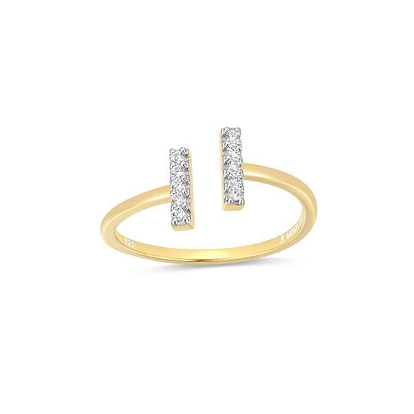 CJ Monte sterling silver lab-created diamond double bar ring - Size 7