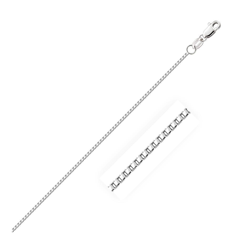 14k White Gold Octagonal Box Chain (1.00 mm) - 16"