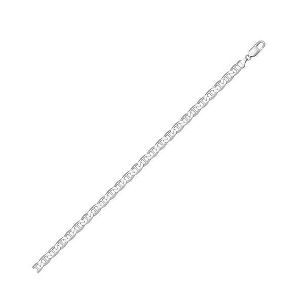 18K White Gold Flat Anchor 7" Bracelet