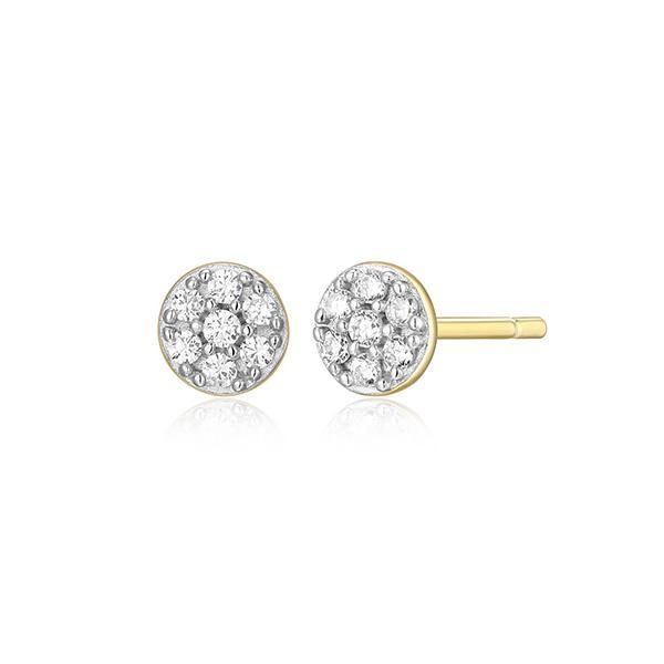 CJ Monte sterling silver lab-created diamond small round disk stud earrings