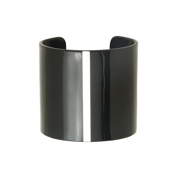 BR1L8749-B-7 Emperor Black Plastic Bar Bangle Bracelet Size 7