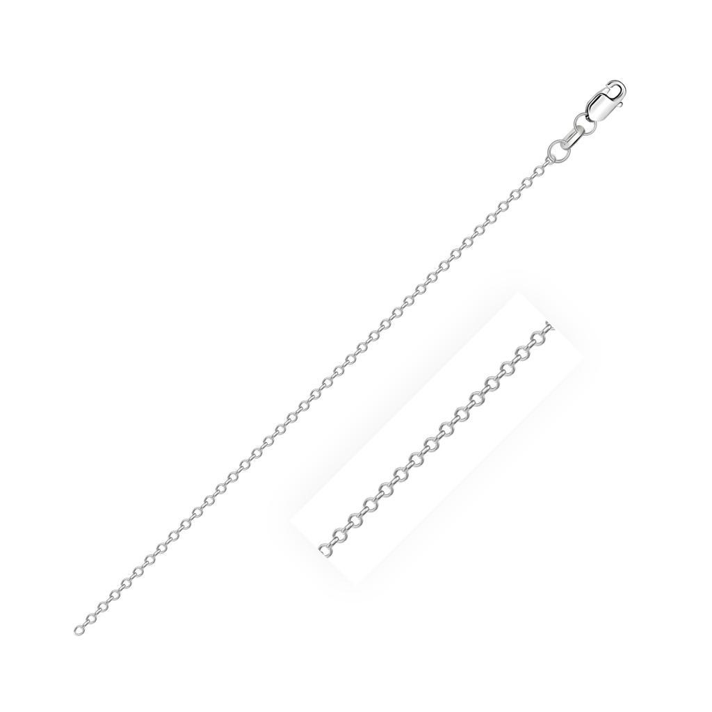 10k White Diamond Cut Cable Link Chain (0.87 mm) -18"