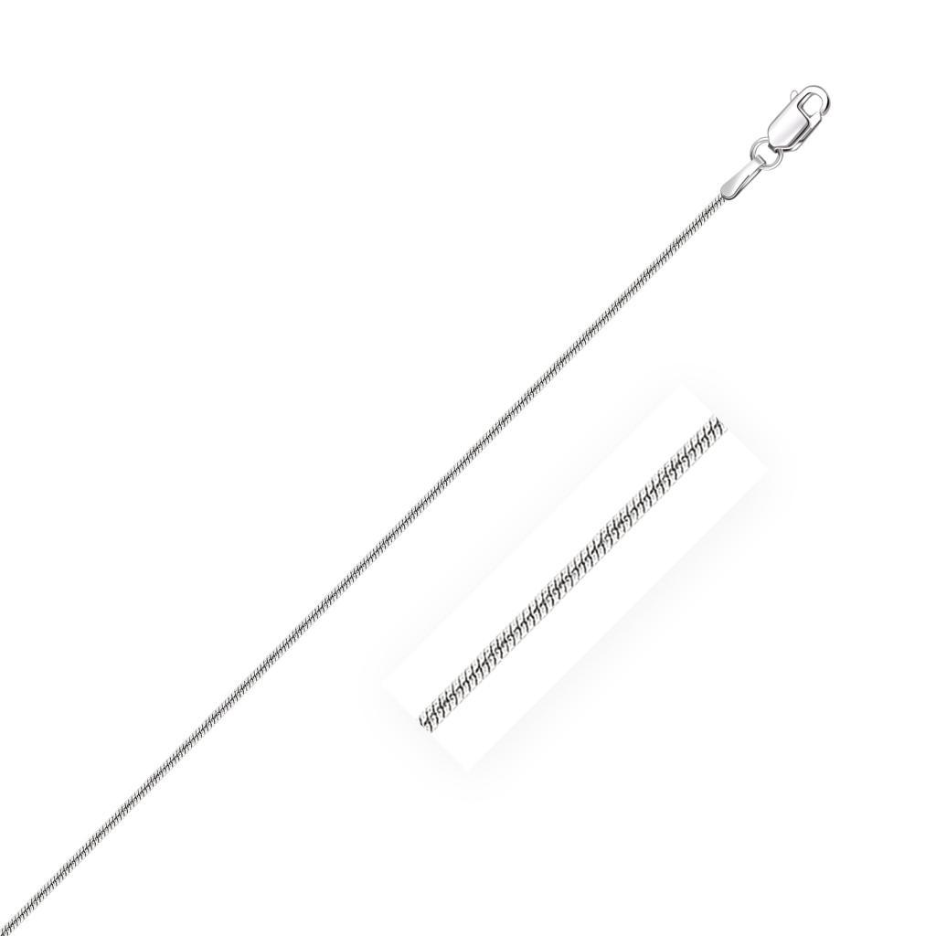 14k White Gold Round Snake Chain 0.9mm - 16"
