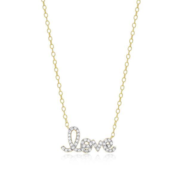 CJ Monte sterling silver labcreated diamond love necklace