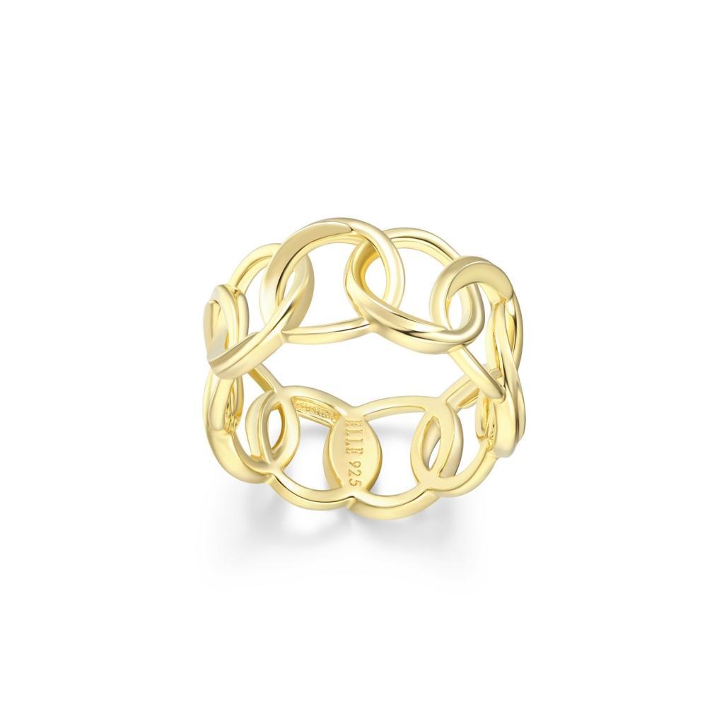R34LAJJ-Y-8 Swirl Circle Link Ring Size 8
