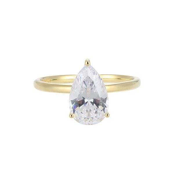 R34ASPX00-Y-6 Sterling Silver Diamondlite Cubic Zirconia Oval Solitaire Ring Size 6