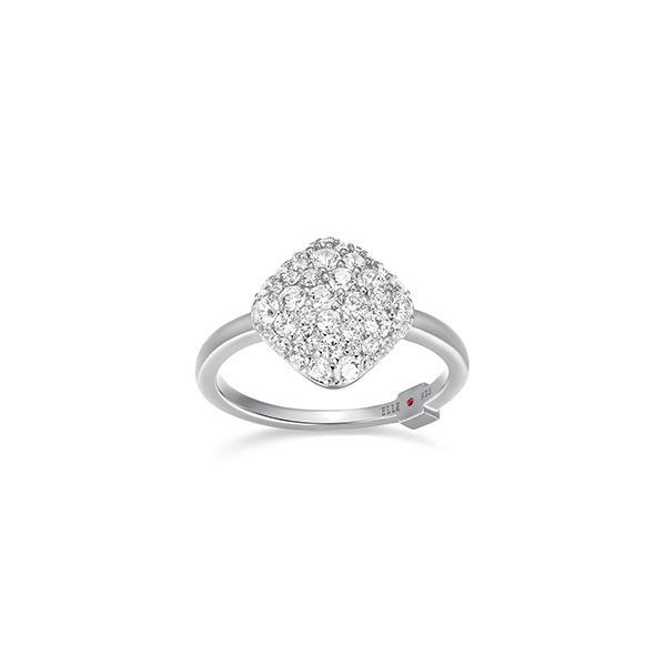 RR4LAFK00-W-6 Sterling Silver GLIMMER Rhombus Cubic Zirconia Ring Size 6
