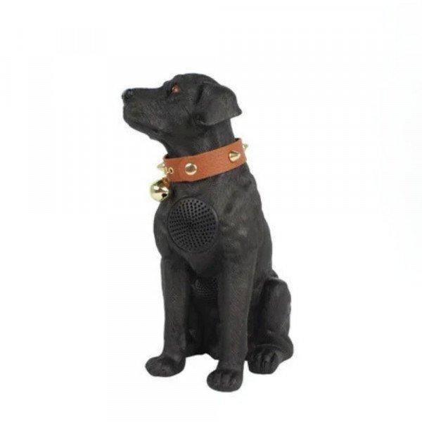 Labrador Retriever Bluetooth Speaker Design with Collar Bell & Wired Microphone - Powerful Sound System KIM211 for Universal Cell Phone And Bluetooth Device - Black