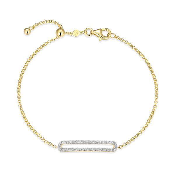 CJ Monte sterling silver lab-created diamond paperclip adjustable bracelet