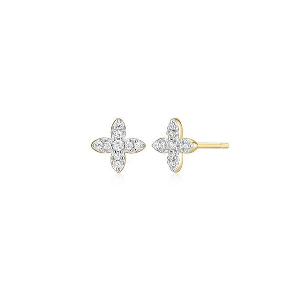 CJ Monte sterling silver labcreated diamond flower stud earrings