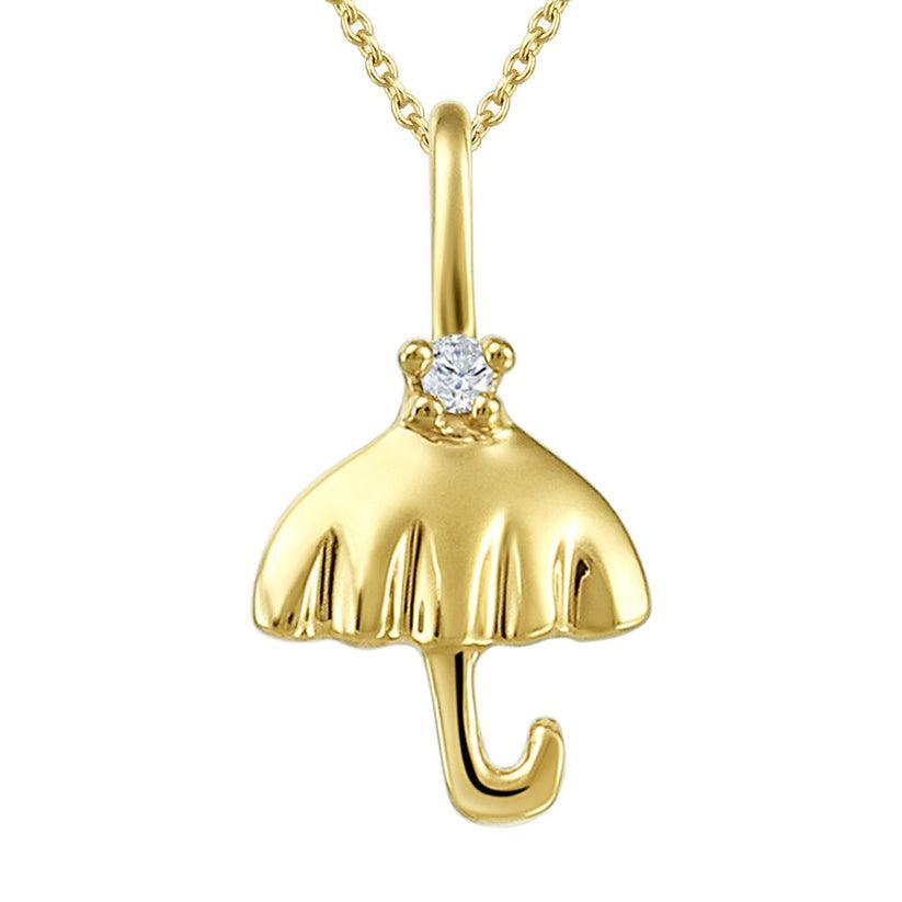 CJ Diamond 10k Gold Umbrella  - Gold