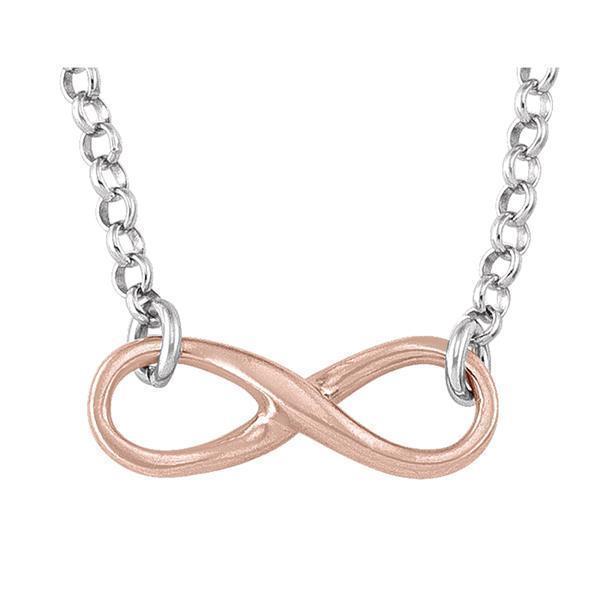 Sterling Silver Fashion Necklace with Pendant - Pink Infinite Love