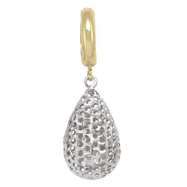 10K Gold and Silver Fashion Drop Earrings - 2.7 gm - 10K2T