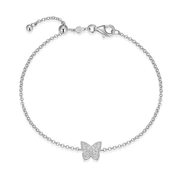 CJ Monte sterling silver lab-created diamond butterfly adjustable bracelet