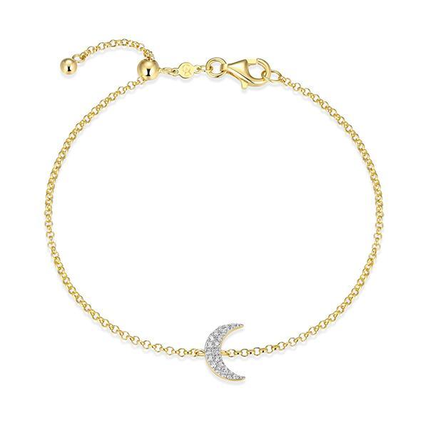 CJ Monte sterling silver labcreated diamond crescent moon adjustable bracelet