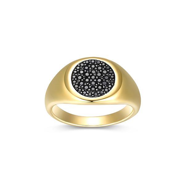 Sterling silver CJ Ethos BLACK ICE 2 tone sapphire dome ring - size 9