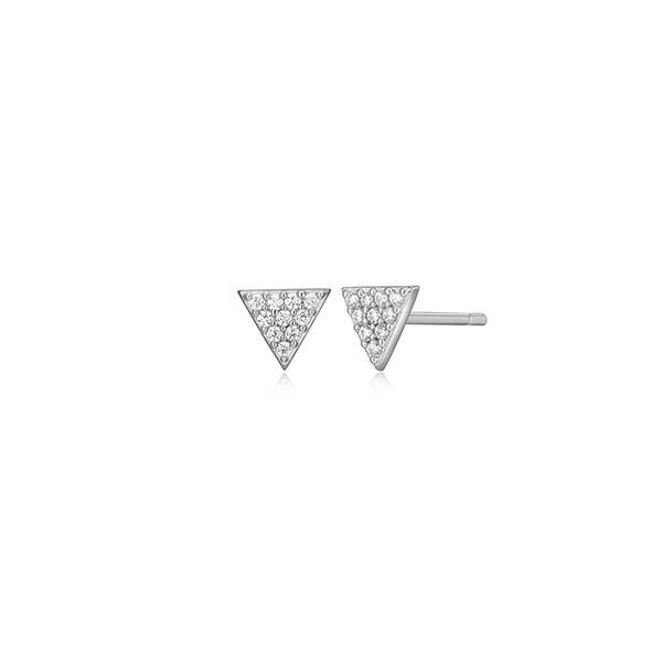 CJ Monte sterling silver lab-created diamond triangle stud earrings