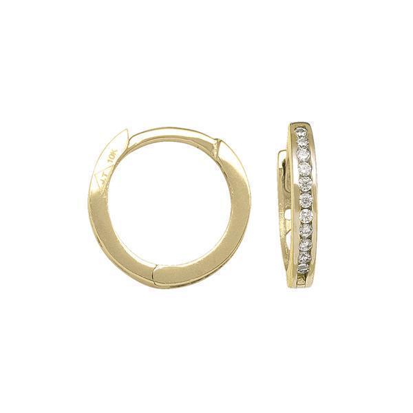 10K Gold Cubic Zirconia Hoop Earrings - 10KY