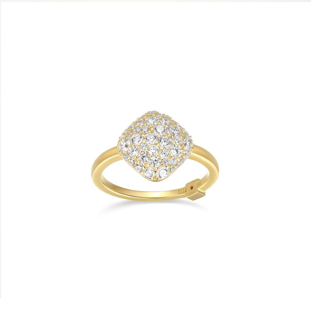 R34LAFK-Y-6 Glimmer Rhombus Cubic Zirconia Ring Size 6