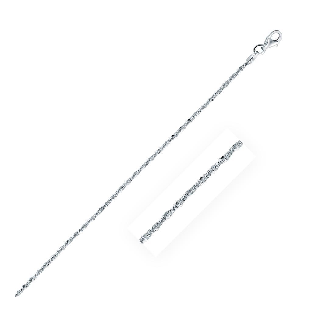 Rhodium Plated Sterling Silver Sparkle Style Chain (1.60 mm) - 16"
