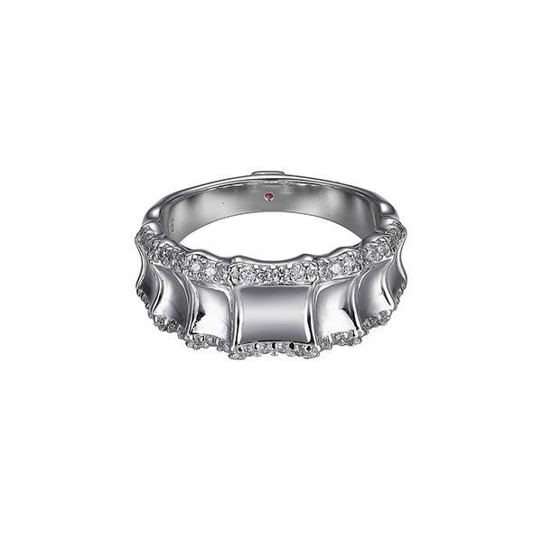 RR4LA8800-W-6 Sterling Silver Cubic Zirconia Seashore Ring Size 6
