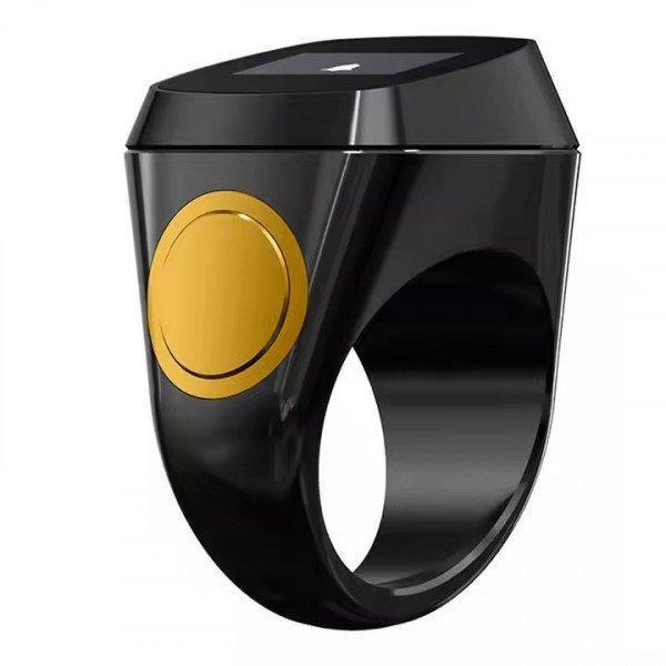 Universal Portable Wireless Bluetooth Tasbih Zikr Ring with Prayer Reminder and Mecca Compass R100 for Universal Cell Phone And Bluetooth Device - Black