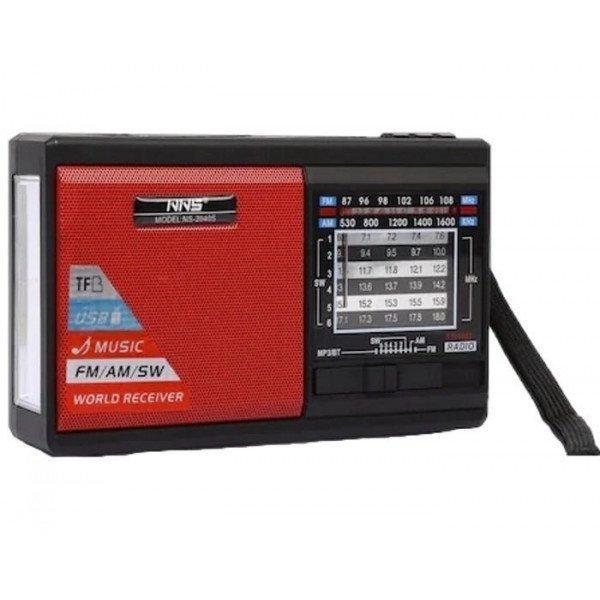 Multifunctional Bluetooth Speaker with AM/FM Radio, Solar Charging, and Built-in Flashlight KINS2040 for Universal Cell Phone And Bluetooth Device - Red