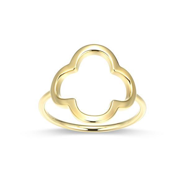 R34ATSWA0-Y-8 Sterling Silver Open Clover Ring Size 8