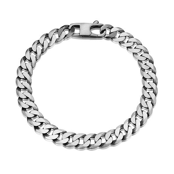 Sterling silver CJ Ethos ITALIAN CHAIN brushed gun metal 220 curb chain