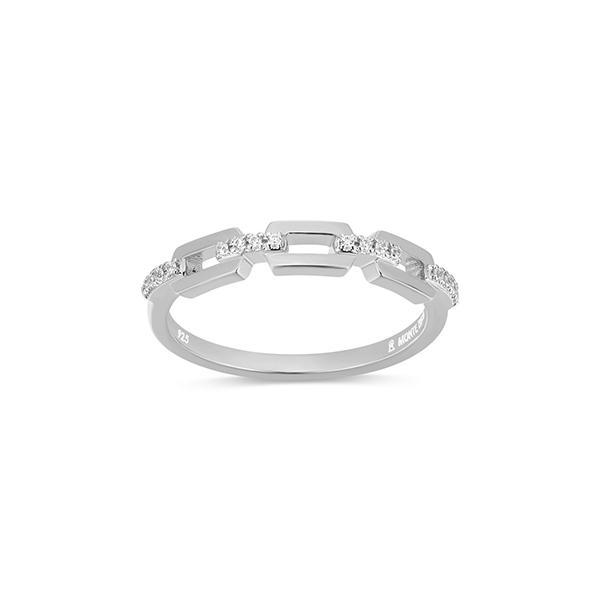 CJ Monte sterling silver lab-created diamond triple link ring - Size 5