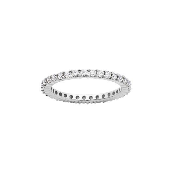 Cubic Zirconia Thin Eternity Band in sterling silver - Silver - Size 8