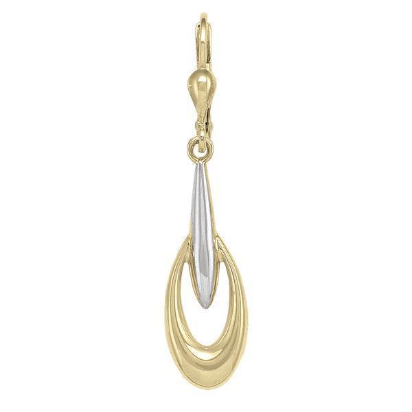 10K Gold and Silver Drop Earrings - 10K2T