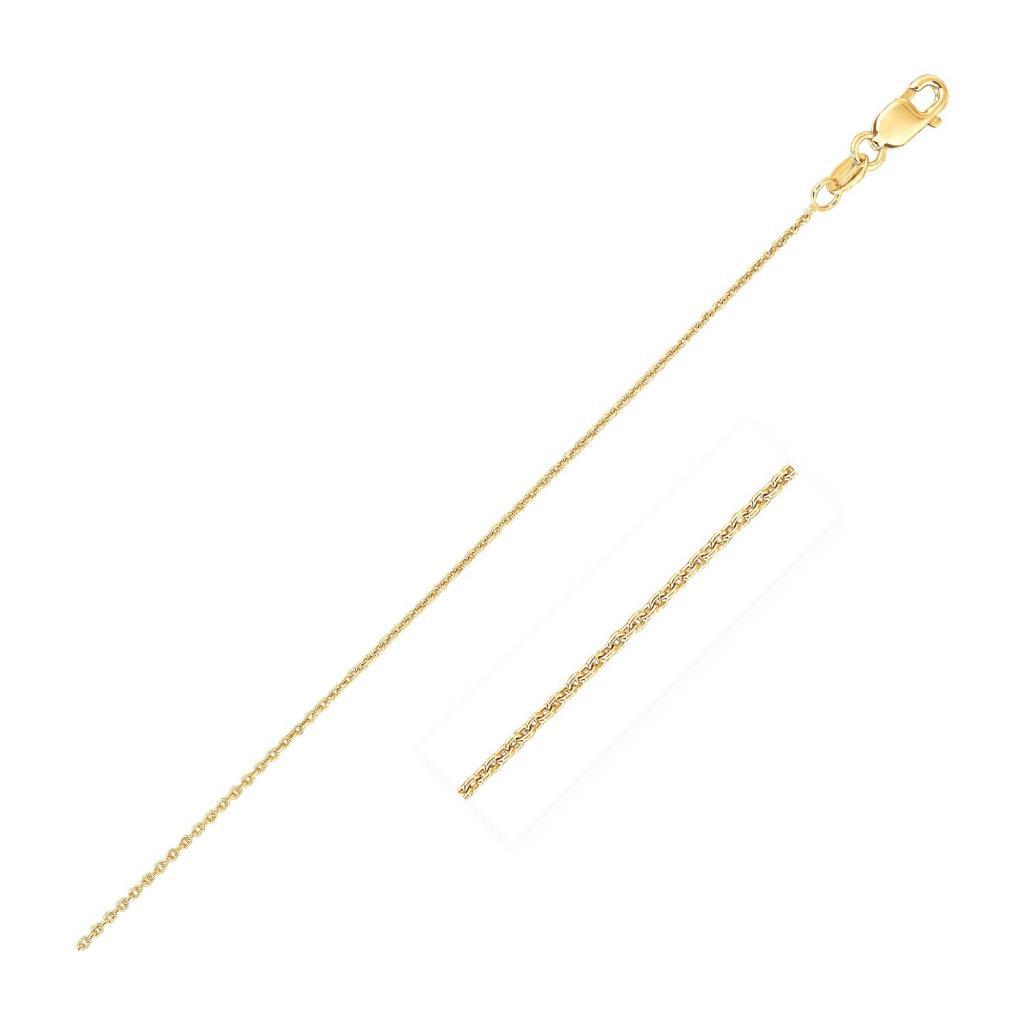 14k Yellow Gold Oval Cable Link Chain (0.85 mm) -18"