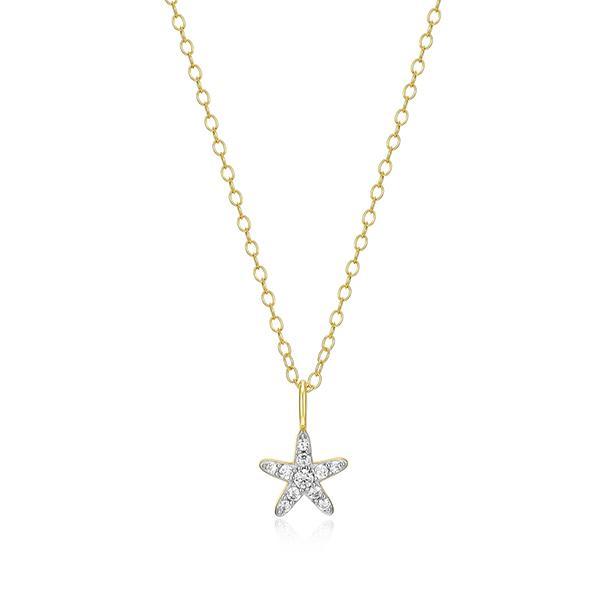 CJ Monte sterling silver labcreated diamond starfish necklace