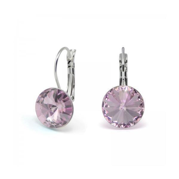 Swarovski Elements Crystal Drop Earrings - Light Amethyst