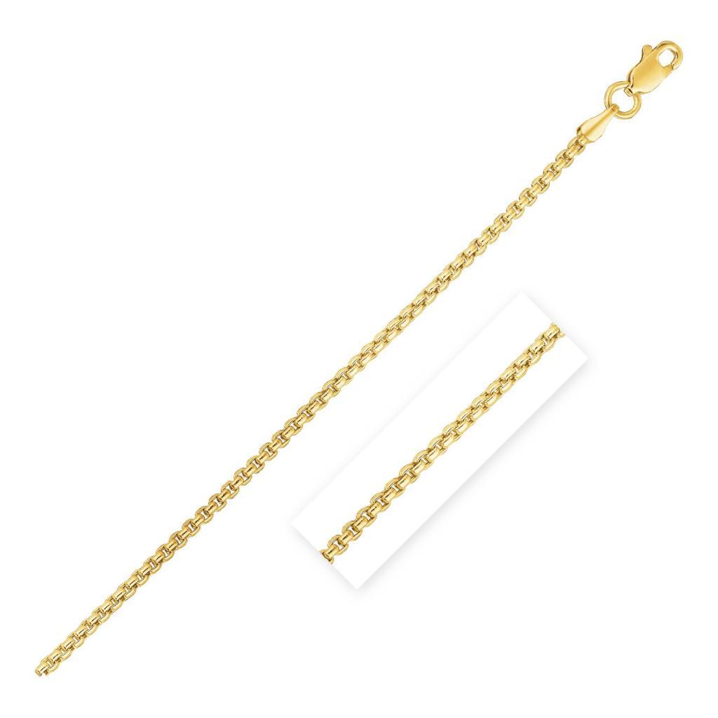 14k Yellow Gold Round Box Chain (1.3 mm) -18"