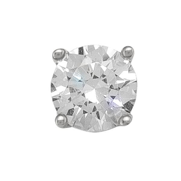 10K Silver Cubic Zirconia Stud Earrings - 10KW