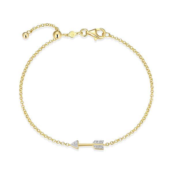CJ Monte sterling silver lab-created diamond arrow adjustable bracelet